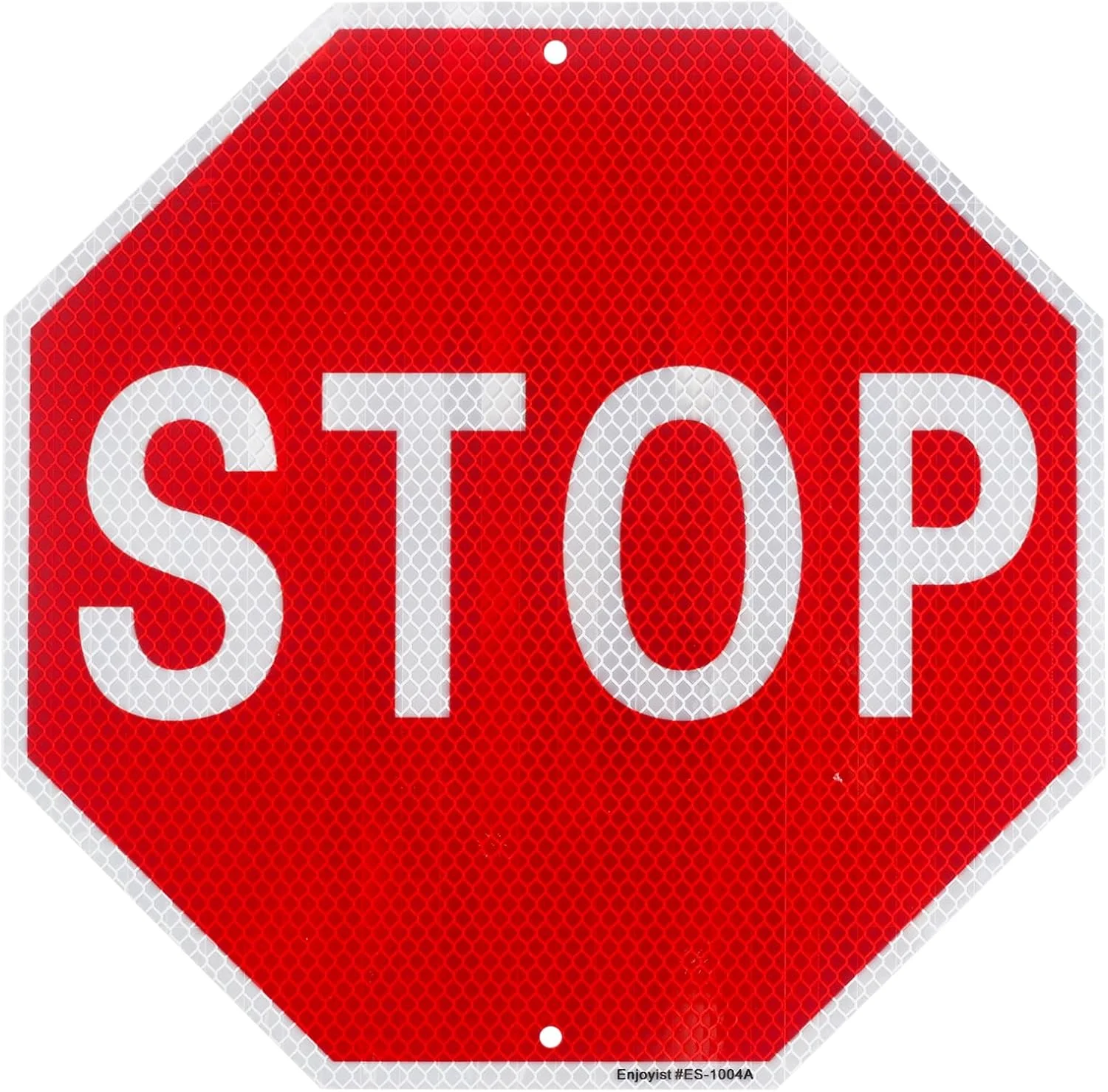 تابلو ایست بزرگ Enjoyist، علامت احتیاط خیابانی، بازتابنده، 60x60 سانتی متر، آلومینیوم ضد زنگ 40 میل، محافظت شده در برابر UV و مقاوم در برابر آب و هوا