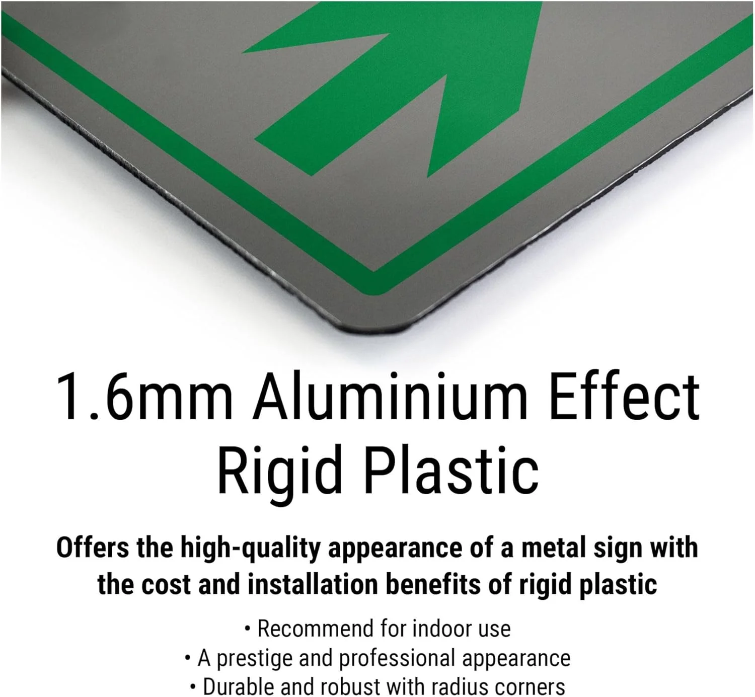 تابلو ایمنی خاموش کننده شیمیایی مرطوب V - منظره 200 x 150 میلی متر - پلاستیک سخت با جلوه آلومینیومی 1.6 میلی متری