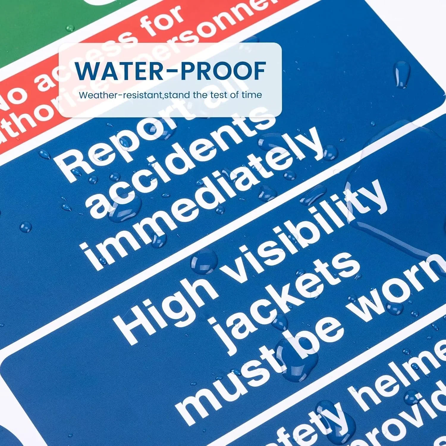 تابلوهای ایمنی سایت برای مناطق ساختمانی - 600mm x 400mm - تابلوهای بهداشت و ایمنی، علائم هشدار دهنده با دستورالعمل های واضح - پلاستیک سخت PVC 1mm، روکش مات، 4 سوراخ از پیش تعیین شده و پدهای چسبی