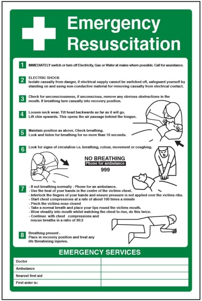 تابلو ایمنی احیای اضطراری V Safety، 200x300 میلی متر - پلاستیک سخت 2 میلی متری