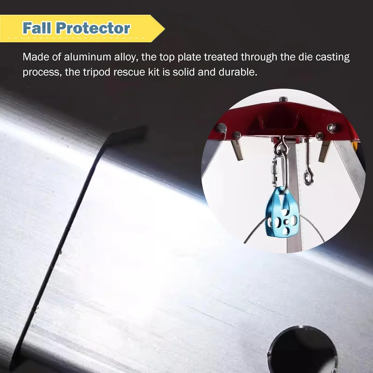سیستم سه پایه نجات سنگین برای کار در فضای باز - تجهیزات ایمنی حفاظت از سقوط در فضاهای محدود برای فاضلاب، زیرزمین ها و چاه های فاضلاب - با کمربند ایمنی