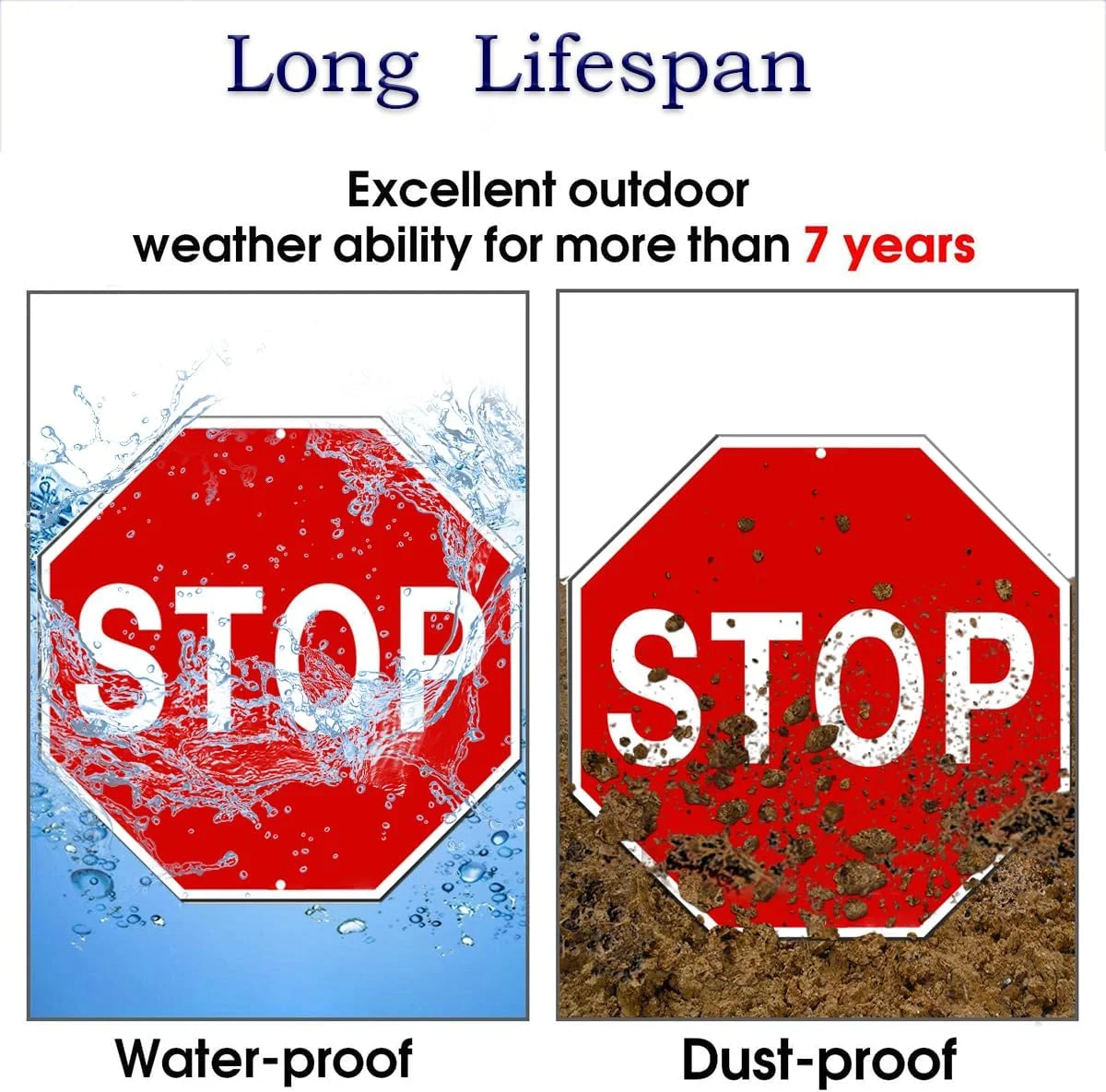 تابلو ایست آلفا ویو، بسته 2 عددی، علائم هشدار ترافیکی بازتابنده، هشت ضلعی 30x30 سانتی متر، آلومینیوم ضخیم 40 میلی متری ضد زنگ، محافظت شده در برابر اشعه ماوراء بنفش و مقاوم در برابر آب و هوا، ضد آب، نصب آسان برای استفاده در فضای باز