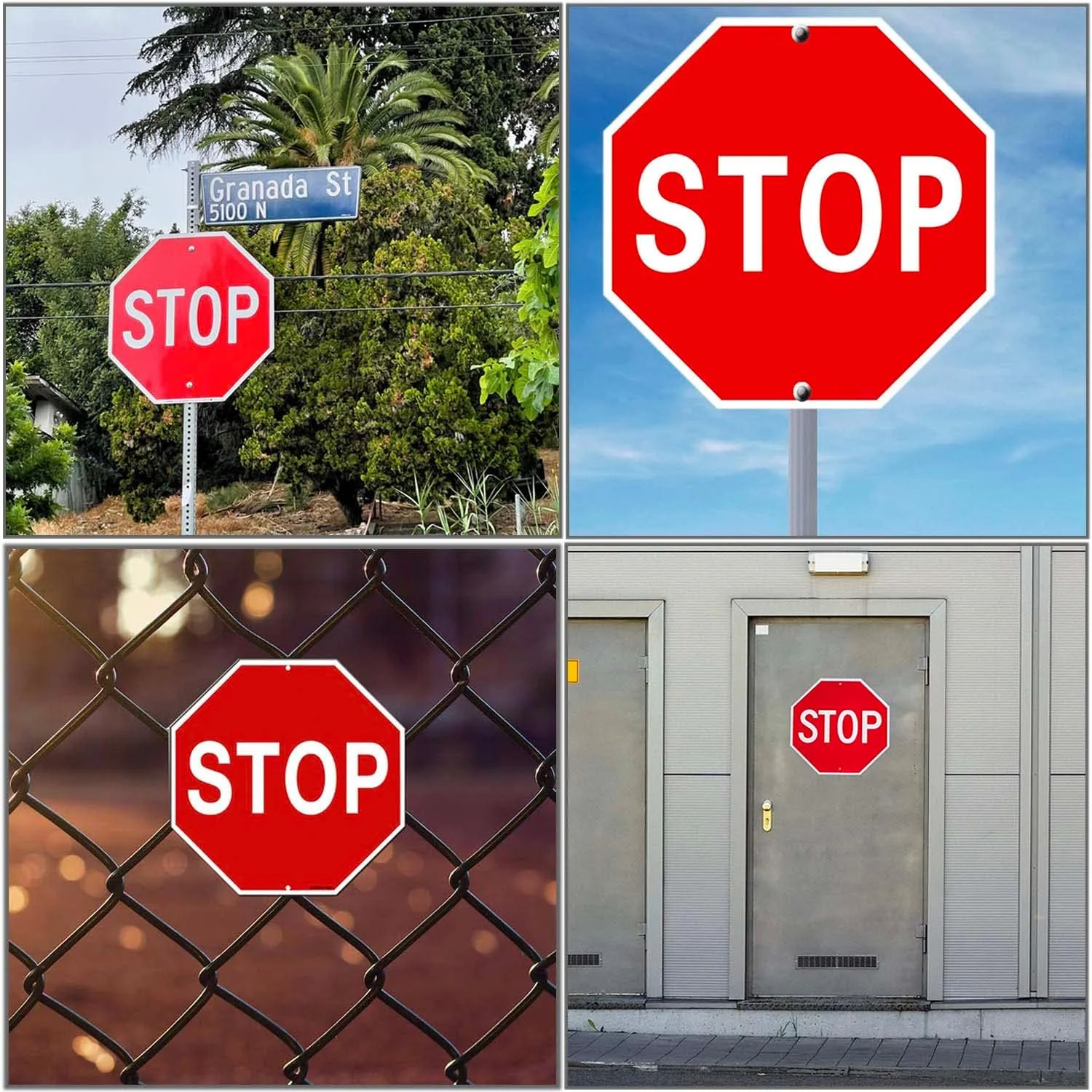 تابلو ایست آلفا ویو، بسته 2 عددی، علائم هشدار ترافیکی بازتابنده، هشت ضلعی 30x30 سانتی متر، آلومینیوم ضخیم 40 میلی متری ضد زنگ، محافظت شده در برابر اشعه ماوراء بنفش و مقاوم در برابر آب و هوا، ضد آب، نصب آسان برای استفاده در فضای باز