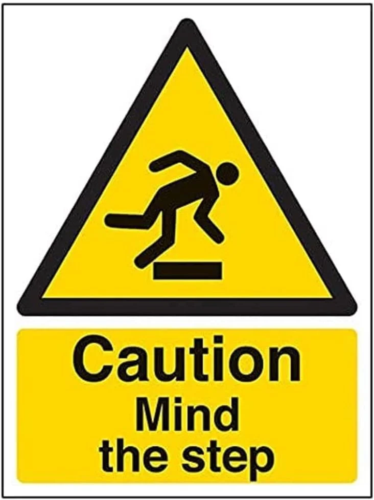 علائم هشدار ایمنی عمومی - احتیاط: مراقب پله باشید - 150 در 200 میلی‌متر