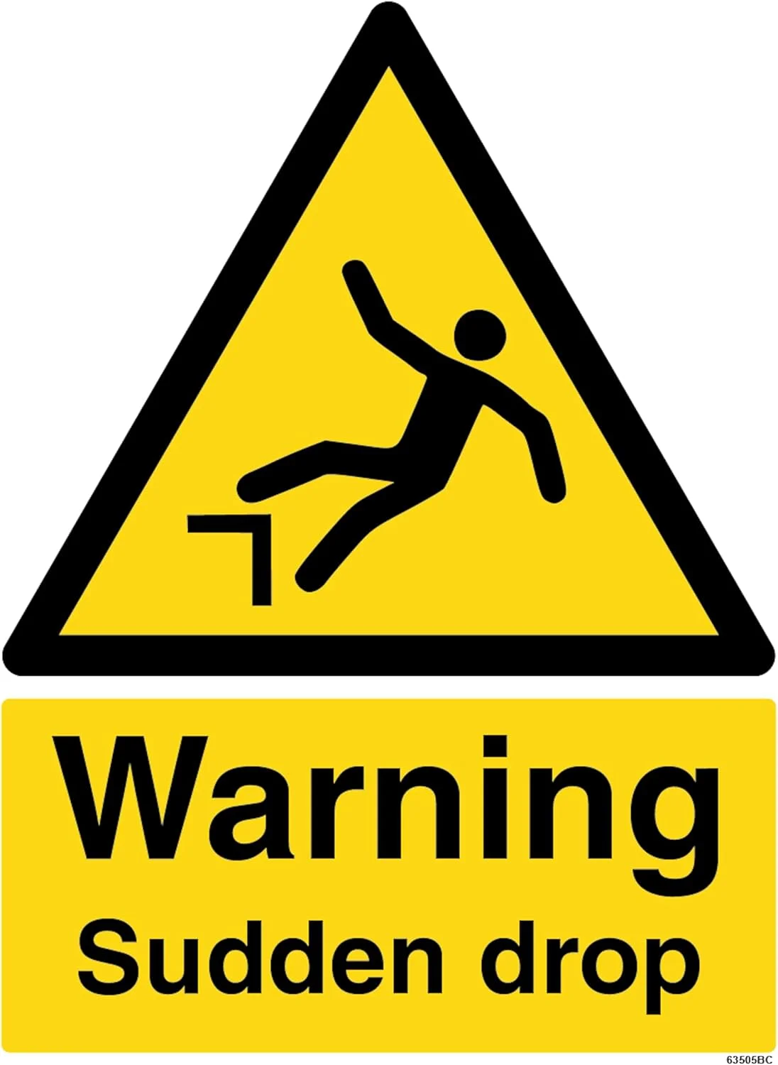 تابلو ایمنی احتیاط خطر سقوط/افتادن ناگهانی - عمودی 300x400 میلی متر - پلاستیک سخت 1 میلی متری