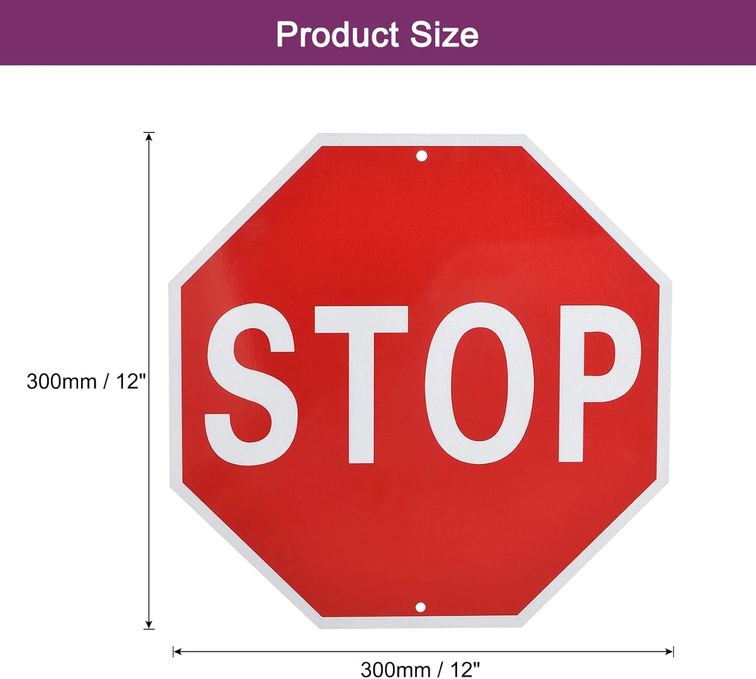 تابلو ایست منبع یابی، 30 در 30 سانتی متر، تابلوهای آلومینیومی بازتابنده هشدار دهنده برای ترافیک خیابانی، تابلوی هشت ضلعی ضد زنگ