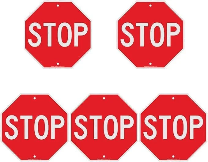 5 عدد تابلوی راهنمایی و رانندگی، تابلوی بازتابنده مفید، تابلوی هشدار توقف ممتاز