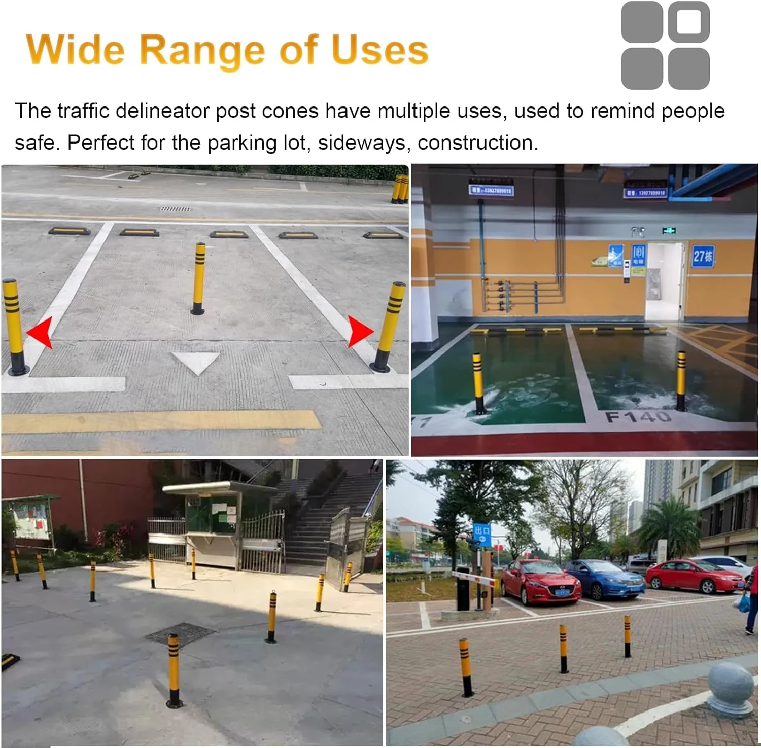 مخروط ایمنی ترافیکی، مخروط مانع، جداکننده انعطاف پذیر، میله گرد با پایه و قفل، مخروط های جاده ای قابل جابجایی، استنشن خیابانی برای سایت های ساختمانی/پارکینگ ها/پیاده روها، بسته 4 عددی - ارتفاع 75 سانتی متر مخروط ایمنی ترافیکی، مخروط مانع، جداکننده انعطاف پذیر، میله گرد با پایه و قفل، مخروط های جاده ای قابل جابجایی، استنشن خیابانی برای سایت های ساختمانی/پارکینگ ها/پیاده روها، بسته 4 عددی - ارتفاع 75 سانتی متر