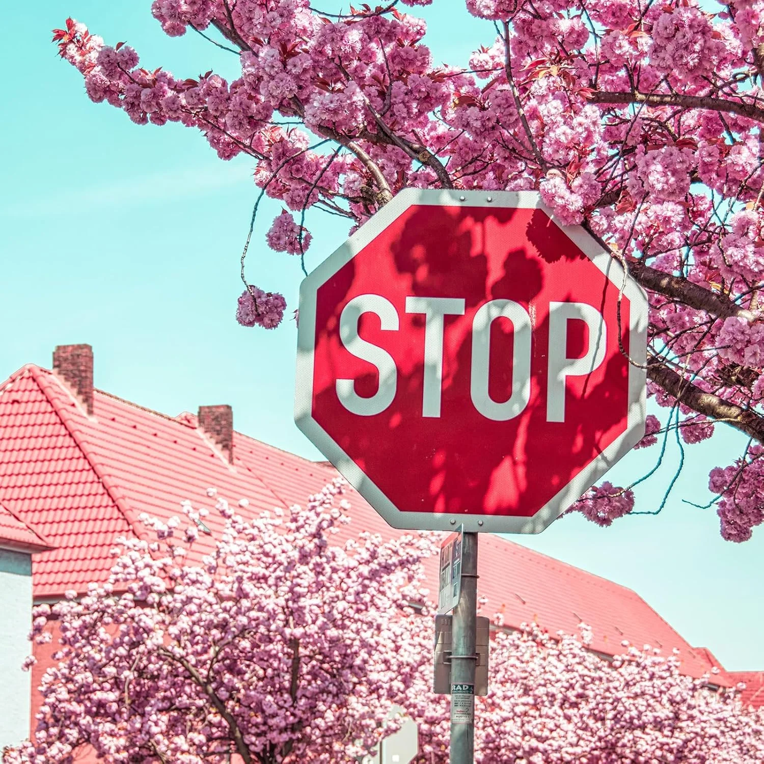 تابلو ایست منبع یابی، 30 در 30 سانتی متر، تابلوهای آلومینیومی بازتابنده هشدار دهنده برای ترافیک خیابانی، تابلوی هشت ضلعی ضد زنگ