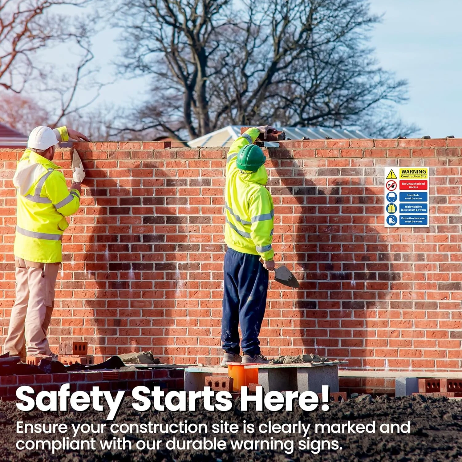 تابلو ایمنی کارگاه RDLCAR، 4 میلی متر سخت، 300 میلی متر در 400 میلی متر - بسته 2 عددی، تابلوی ایمنی کارگاه ساختمانی/ساختمان، تابلوهای ایمنی چند خطری کارگاه، عدم دسترسی غیرمجاز، همه تابلوهای هشدار ایمنی، ایمنی محافظتی