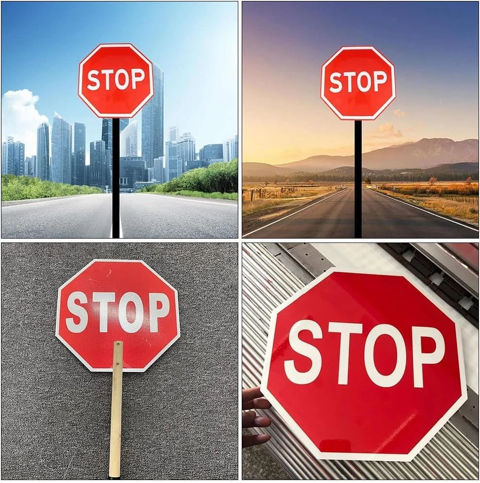 5 عدد تابلوی راهنمایی و رانندگی، تابلوی بازتابنده مفید، تابلوی هشدار توقف ممتاز