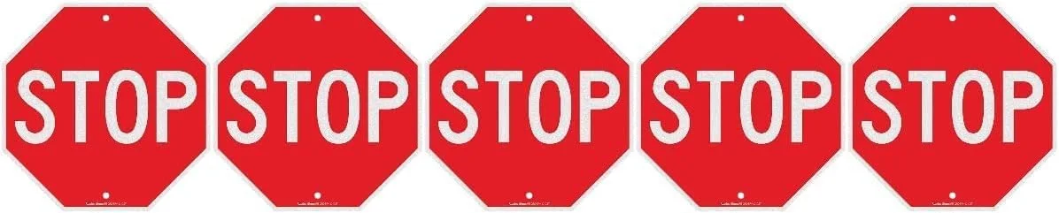 5 عدد تابلوی راهنمایی و رانندگی، تابلوی بازتابنده مفید، تابلوی هشدار توقف ممتاز