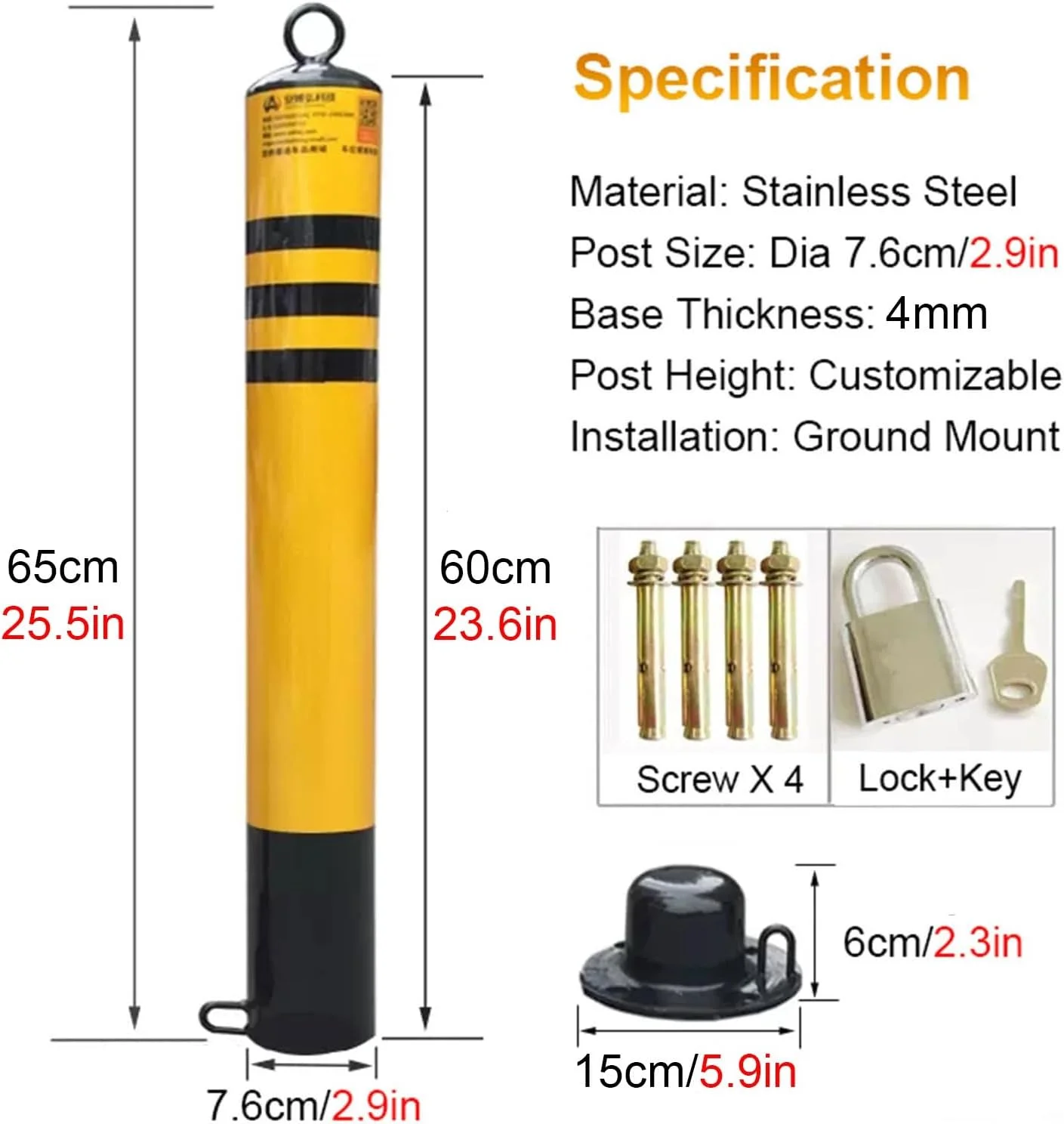 مخروط ایمنی ترافیکی، مانع مخروطی، جداکننده انعطاف پذیر، پست گرد با پایه و قفل، مخروط های جاده ای قابل جابجایی، استنشن خیابانی برای سایت های ساختمانی/پارکینگ ها/پیاده روها، بسته 2 عددی - ارتفاع 60 سانتی متر