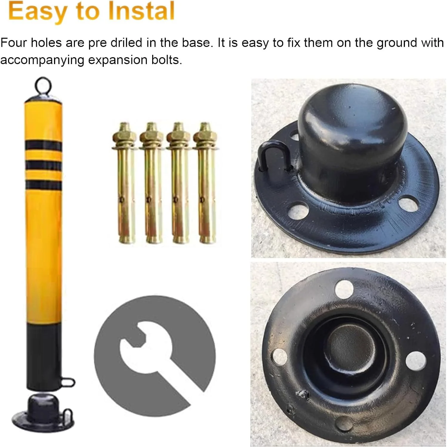 مخروط ایمنی ترافیکی، مانع مخروطی، جداکننده انعطاف پذیر، پست گرد با پایه و قفل، مخروط های جاده ای قابل جابجایی، استنشن خیابانی برای سایت های ساختمانی/پارکینگ ها/پیاده روها، بسته 2 عددی - ارتفاع 60 سانتی متر