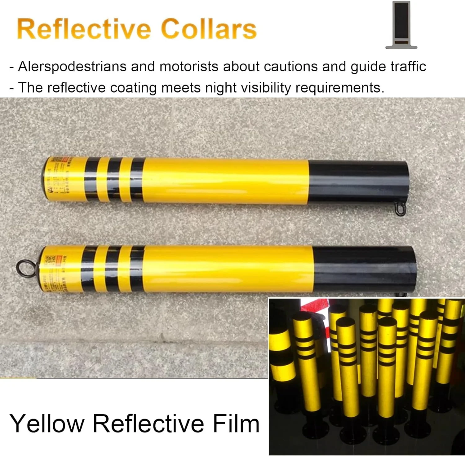 مخروط ایمنی ترافیکی، مخروط مانع، جداکننده انعطاف پذیر، پایه گرد با پایه و قفل، مخروط های جاده ای قابل جابجایی، استنشن خیابانی برای سایت های ساختمانی/پارکینگ ها/پیاده روها، 1 عدد - ارتفاع 75 سانتی متر