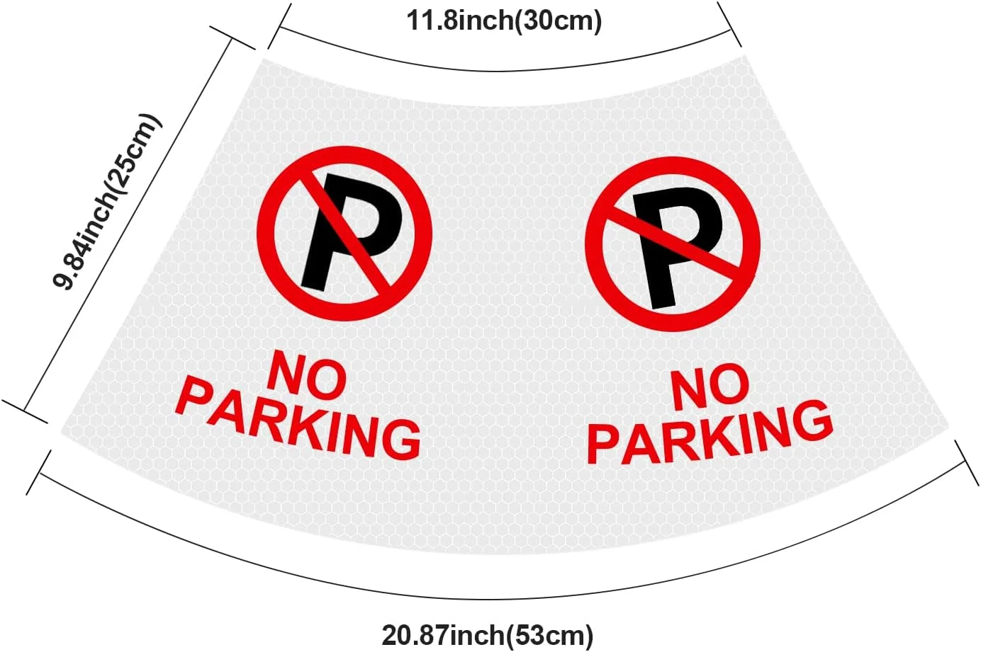 برچسب های بازتابنده یقه ای "پارکینگ ممنوع" BATTIFE بسته 4 عددی برای مخروط های ایمنی ترافیکی، علائم دیدنی بالا 360 درجه برای استفاده در جاده های فضای باز