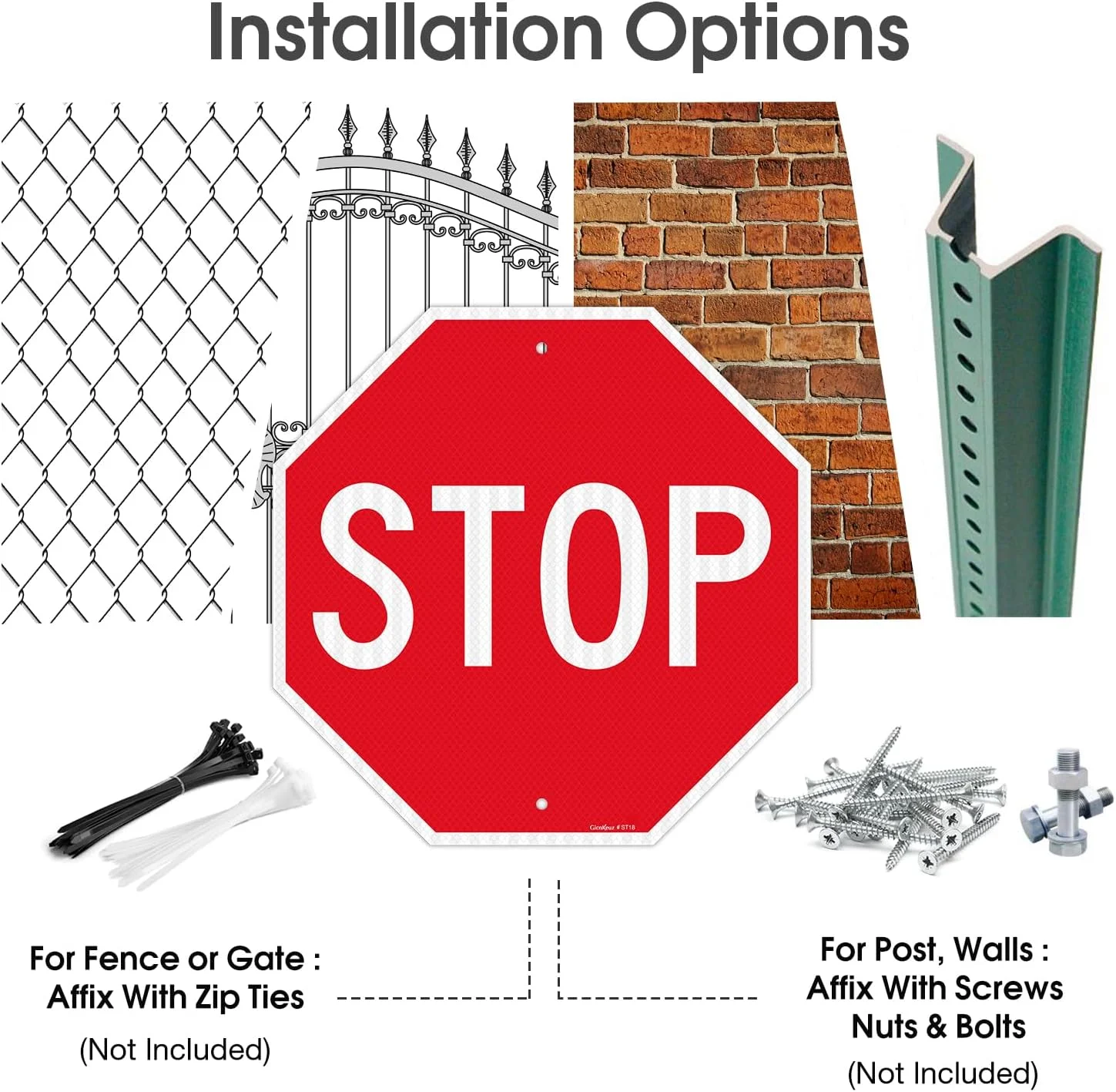 تابلو ایست GicnKeuz، علائم راهنمایی و رانندگی 45x45 سانتی متر، بازتابندگی بالا - ورق آلومینیومی بازتابنده درجه مهندسی، تابلوی ایست فلزی ضد زنگ برای خیابان و جاده، مقاوم در برابر آب و هوا، ضد آب و مقاوم در برابر محو شدن، 2 سوراخ از پیش تعیین شده (بسته 2 عددی) تابلو ایست GicnKeuz، علائم راهنمایی و رانندگی 45x45 سانتی متر، بازتابندگی بالا - ورق آلومینیومی بازتابنده درجه مهندسی، تابلوی ایست فلزی ضد زنگ برای خیابان و جاده، مقاوم در برابر آب و هوا، ضد آب و مقاوم در برابر محو شدن، 2 سوراخ از پیش تعیین شده (بسته 2 عددی)