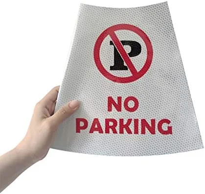 برچسب های بازتابنده یقه ای "پارکینگ ممنوع" BATTIFE بسته 4 عددی برای مخروط های ایمنی ترافیکی، علائم دیدنی بالا 360 درجه برای استفاده در جاده های فضای باز