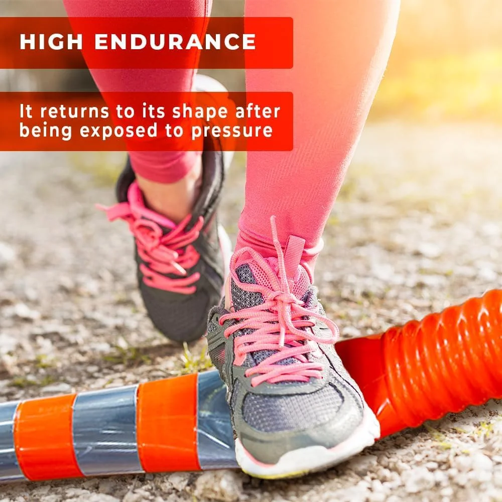 میله ترافیکی جداکننده قابل حمل بری، 70 سانتی متر با سوکت رزوه ای، میله ایمنی ترافیکی بازتابنده نشکن برای محافظت از منطقه کار، ایمنی کودک، شرایط اضطراری، ایمنی کنار جاده (2 عدد)