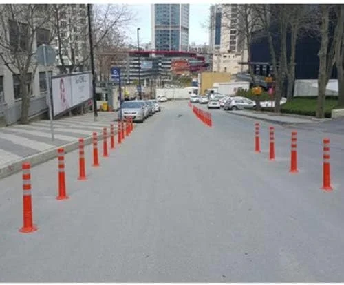 میله ترافیکی جداکننده قابل حمل بری، 70 سانتی متر با سوکت رزوه ای، میله ایمنی ترافیکی بازتابنده نشکن برای محافظت از منطقه کار، ایمنی کودک، شرایط اضطراری، ایمنی کنار جاده (2 عدد)