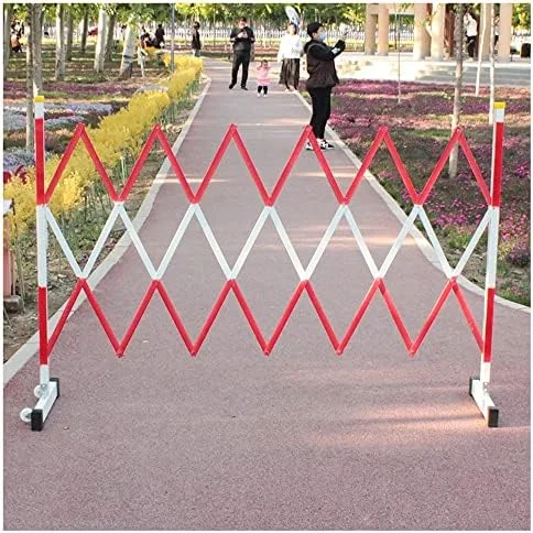 حاجز فلزی منبسط شونده صنعتی | حصار ترافیکی فولادی | هدایت ترافیک کنترل جمعیت برای بیمارستان ها، گاراژها، مناطق کاری (رنگ: قرمز، اندازه: 1x3 متر)