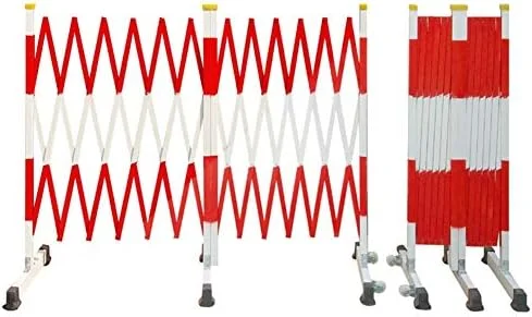 حاجز فلزی منبسط شونده صنعتی | حصار ترافیکی فولادی | هدایت ترافیک کنترل جمعیت برای بیمارستان ها، گاراژها، مناطق کاری (رنگ: قرمز، اندازه: 1x3 متر)