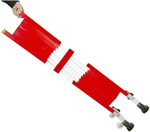 حاجز فلزی منبسط شونده صنعتی | حصار ترافیکی فولادی | هدایت ترافیک کنترل جمعیت برای بیمارستان ها، گاراژها، مناطق کاری (رنگ: قرمز، اندازه: 1x3 متر)