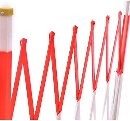 حاجز فلزی منبسط شونده صنعتی | حصار ترافیکی فولادی | هدایت ترافیک کنترل جمعیت برای بیمارستان ها، گاراژها، مناطق کاری (رنگ: قرمز، اندازه: 1x3 متر)