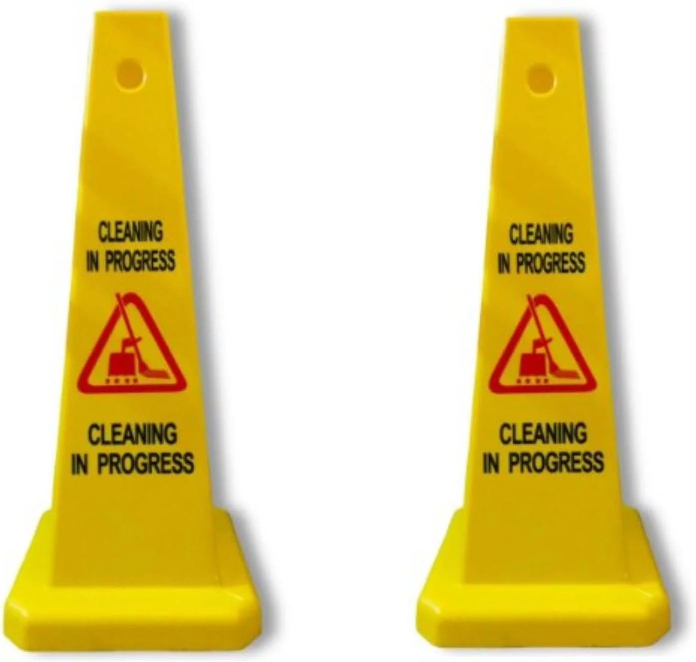 مخروط ایمنی "در حال تمیزکاری"، مخروط ایمنی زرد با علامت هشدار، ساختار مقاوم، دید بالا، تابلوی بادوام با دید 4 طرفه، به راحتی برای تمیز کردن کف قابل توجه است 68x28x28 سانتی متر