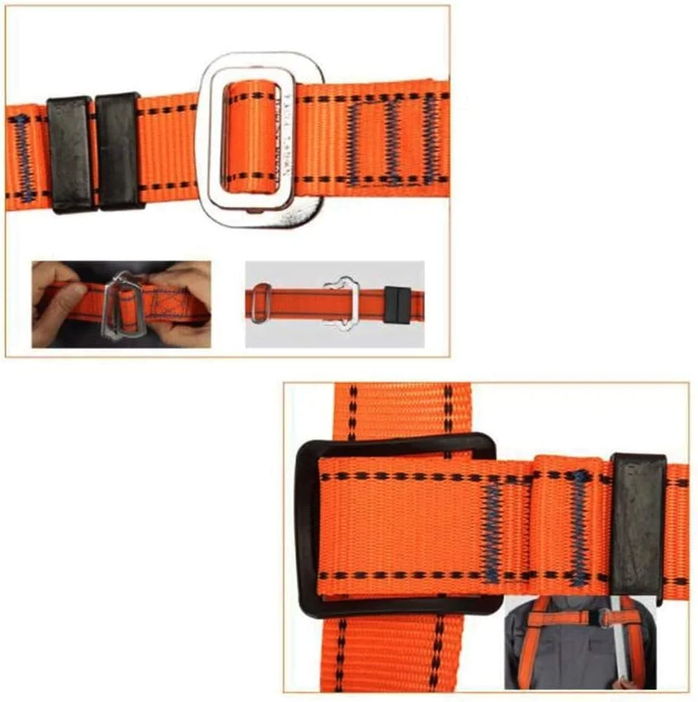 کیت کمربند ایمنی DJGwsxu، کمربند ایمنی ضد سقوط، کمربند ایمنی محافظت در برابر سقوط از ارتفاع، کمربند ایمنی محافظ کمر، کمربند قابل تنظیم با قلاب جاذب ضربه، A(A)