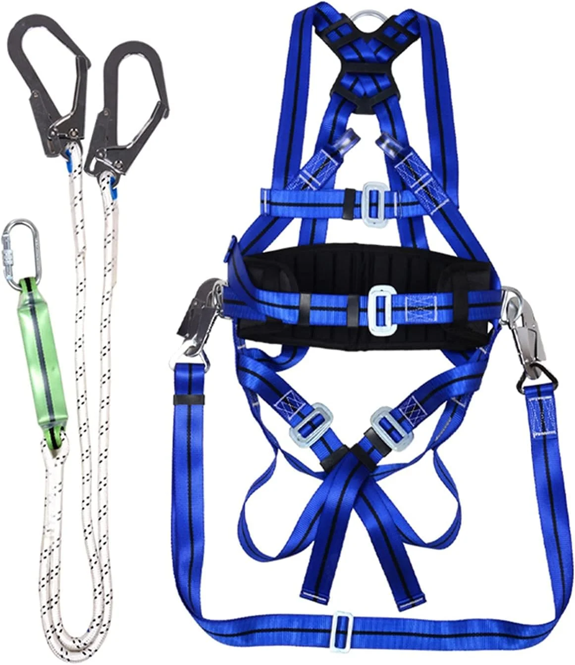 هارنس ایمنی سقوط PURRL، هارنس ایمنی سقوط تمام بدن، کمربند ایمنی 5 نقطه چند منظوره در فضای باز، طناب ایمنی دو قلابه جاذب شوک، حلقه D پشتی، هارنس ایمنی سورپرایز کوچک