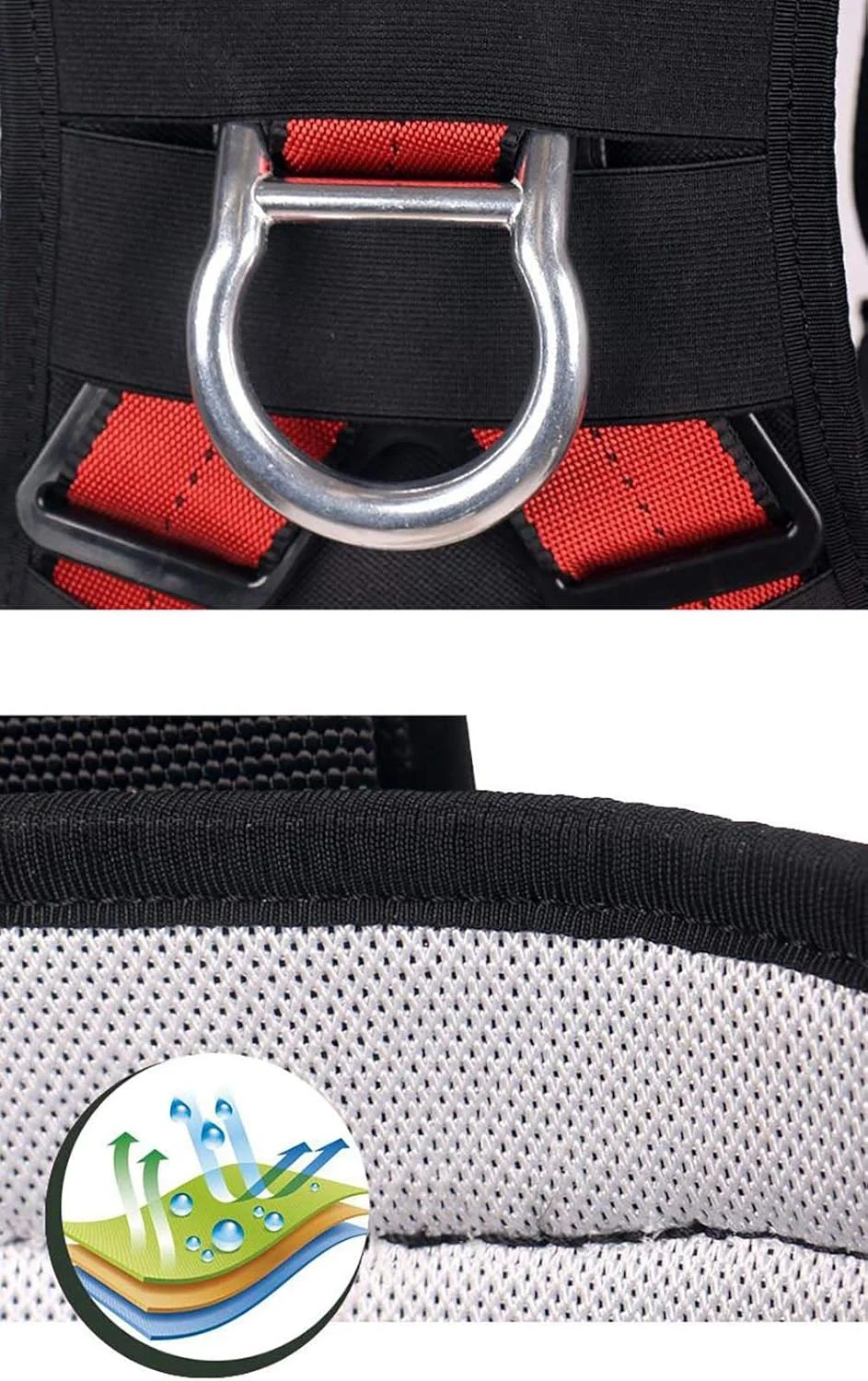 هارنس ایمنی تمام بدن تجهیزات حفاظت فردی کمربند ایمنی، کوهنوردی، نجات آتش نشانی، بار کاری: 22KN