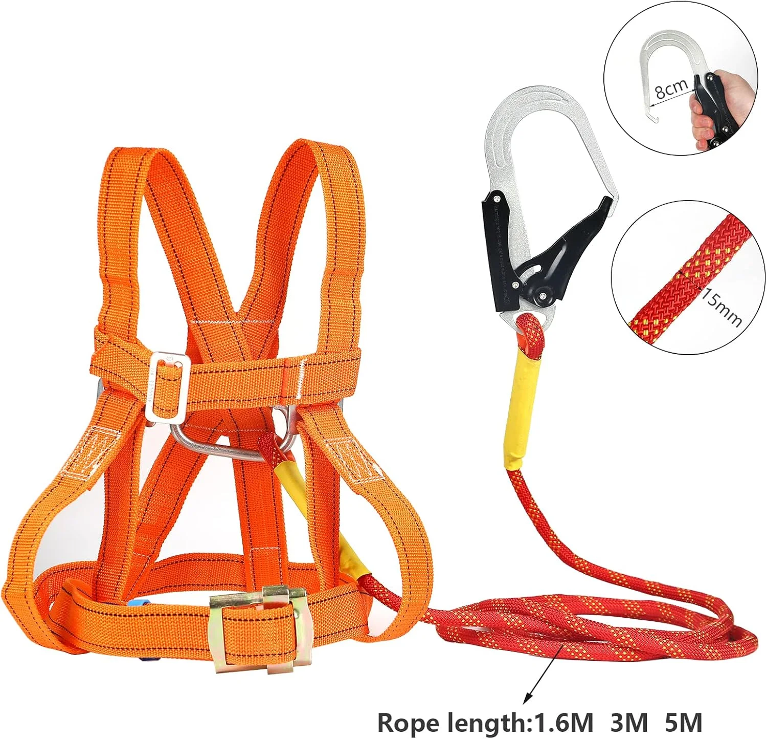 کمربند ایمنی محافظت در برابر سقوط، ست محافظت در برابر سقوط، بند محافظت در برابر سقوط چند منظوره، ارتفاع کامل بدن، مناسب برای کار در ارتفاع، کمربند ایمنی، هارنس کوهنوردی قابل تنظیم برای صعود به درخت