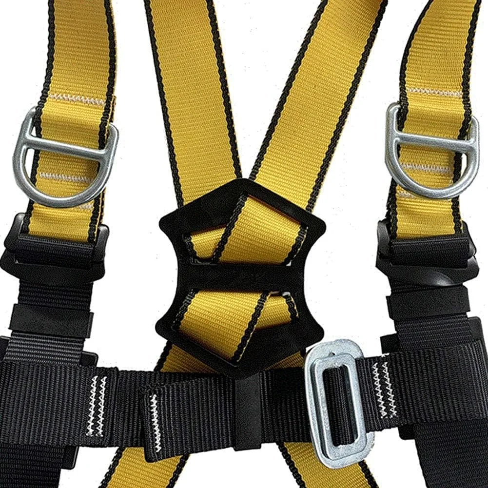 هارنس ایمنی ضد سقوط تمام بدن، کمربند ایمنی پلی استر مناسب فضای باز، طناب الاستیک، کیف بالشتکی، قلاب دوبل