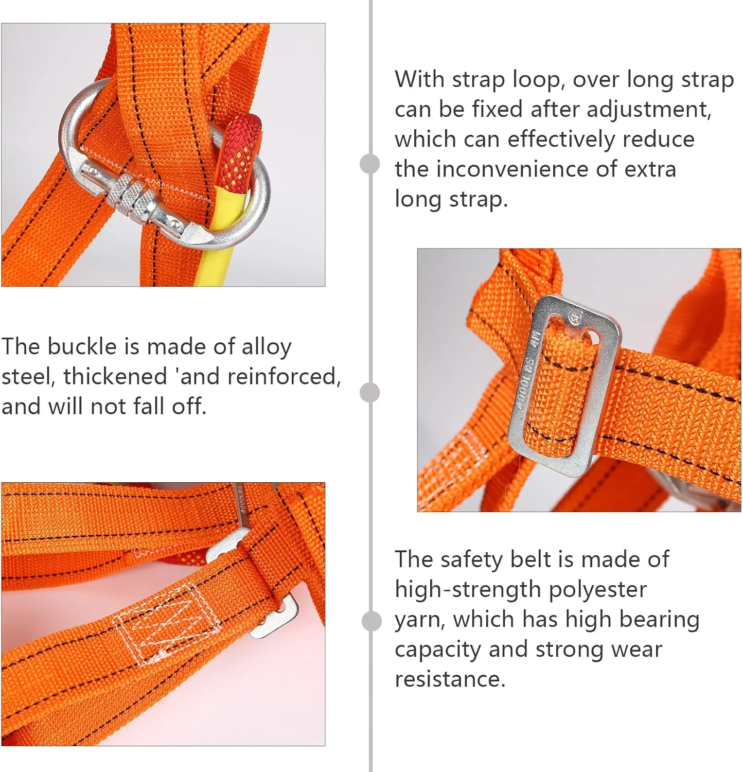کمربند ایمنی محافظت در برابر سقوط، ست محافظت در برابر سقوط، بند محافظت در برابر سقوط چند منظوره، ارتفاع کامل بدن، مناسب برای کار در ارتفاع، کمربند ایمنی، هارنس کوهنوردی قابل تنظیم برای صعود به درخت