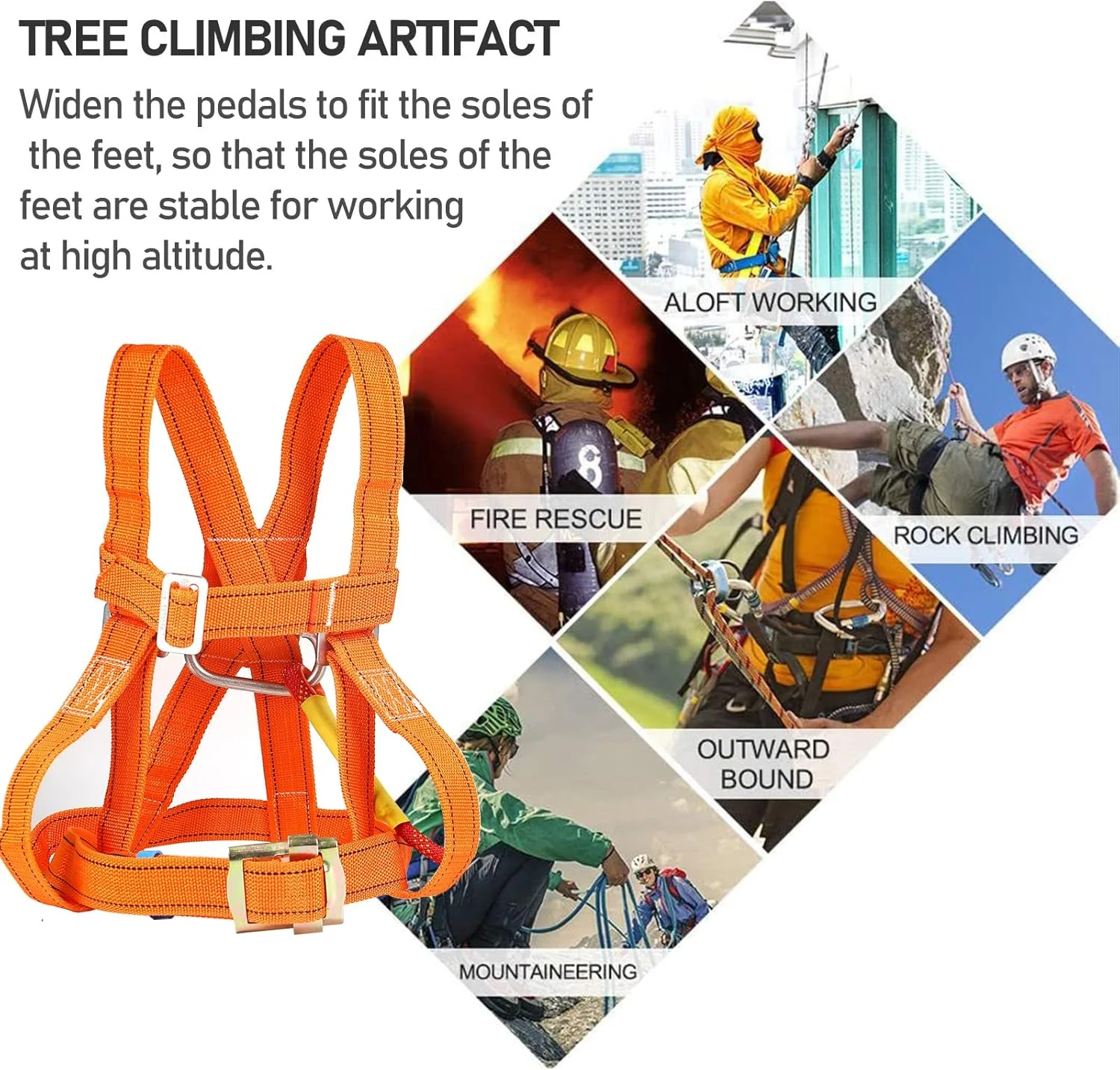 کمربند ایمنی محافظت در برابر سقوط، ست محافظت در برابر سقوط، بند محافظت در برابر سقوط چند منظوره، ارتفاع کامل بدن، مناسب برای کار در ارتفاع، کمربند ایمنی، هارنس کوهنوردی قابل تنظیم برای صعود به درخت