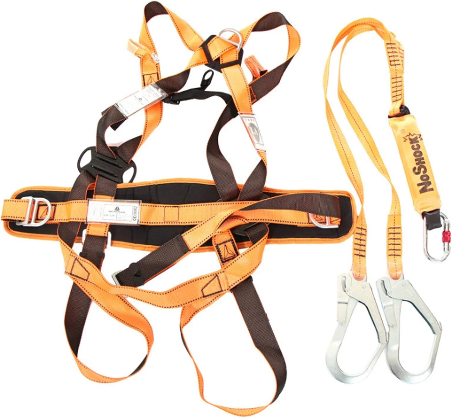 ست رک ضد سقوط ایمنی، کمربند ایمنی قابل تنظیم هارنس صندلی کوهنوردی در فضای باز صنعتی، هارنس ایمنی تمام بدن برای محافظت در برابر سقوط در کار در ارتفاع