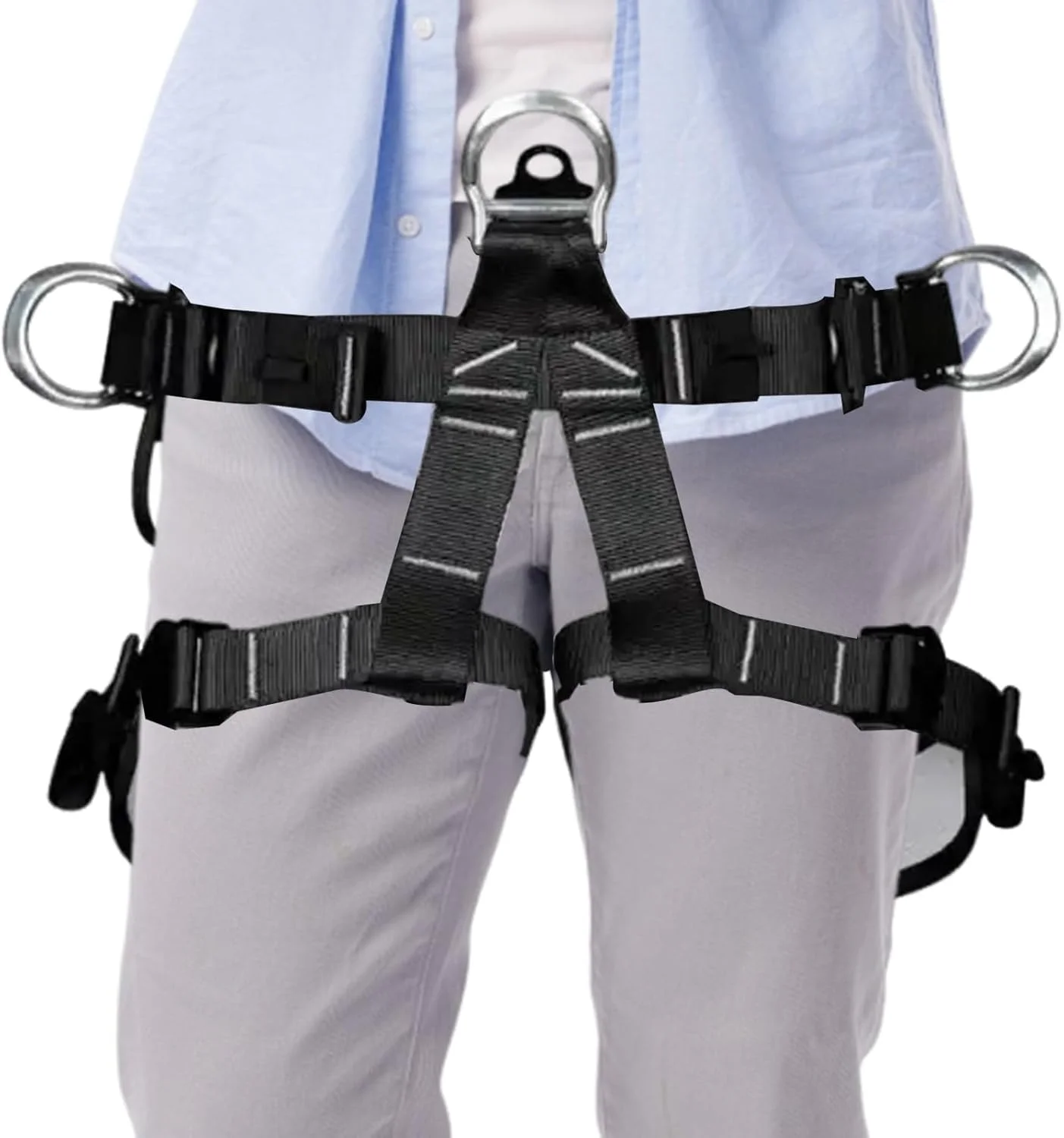 هارنس سنگ نوردی مردانه | هارنس کمربند ایمنی قابل تنظیم | محافظت از کمر با تسمه های قوی تحمل بار، کمربندهای پشتیبانی برای غارنوردی، صخره نوردی، فرود