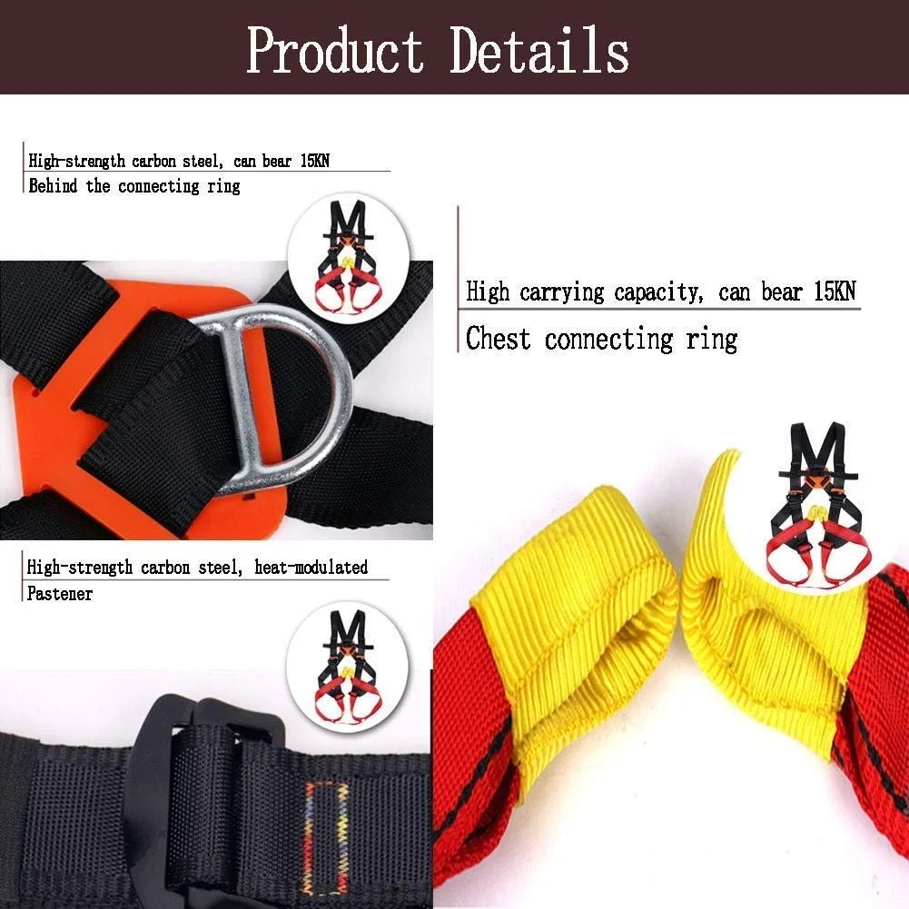 هارنس ایمنی کوهنوردی کودکان MYIME، کمربند محافظت در برابر سقوط برای صخره نوردی داخلی و خارجی، تحمل بار 15KN بزرگ LEOWE
