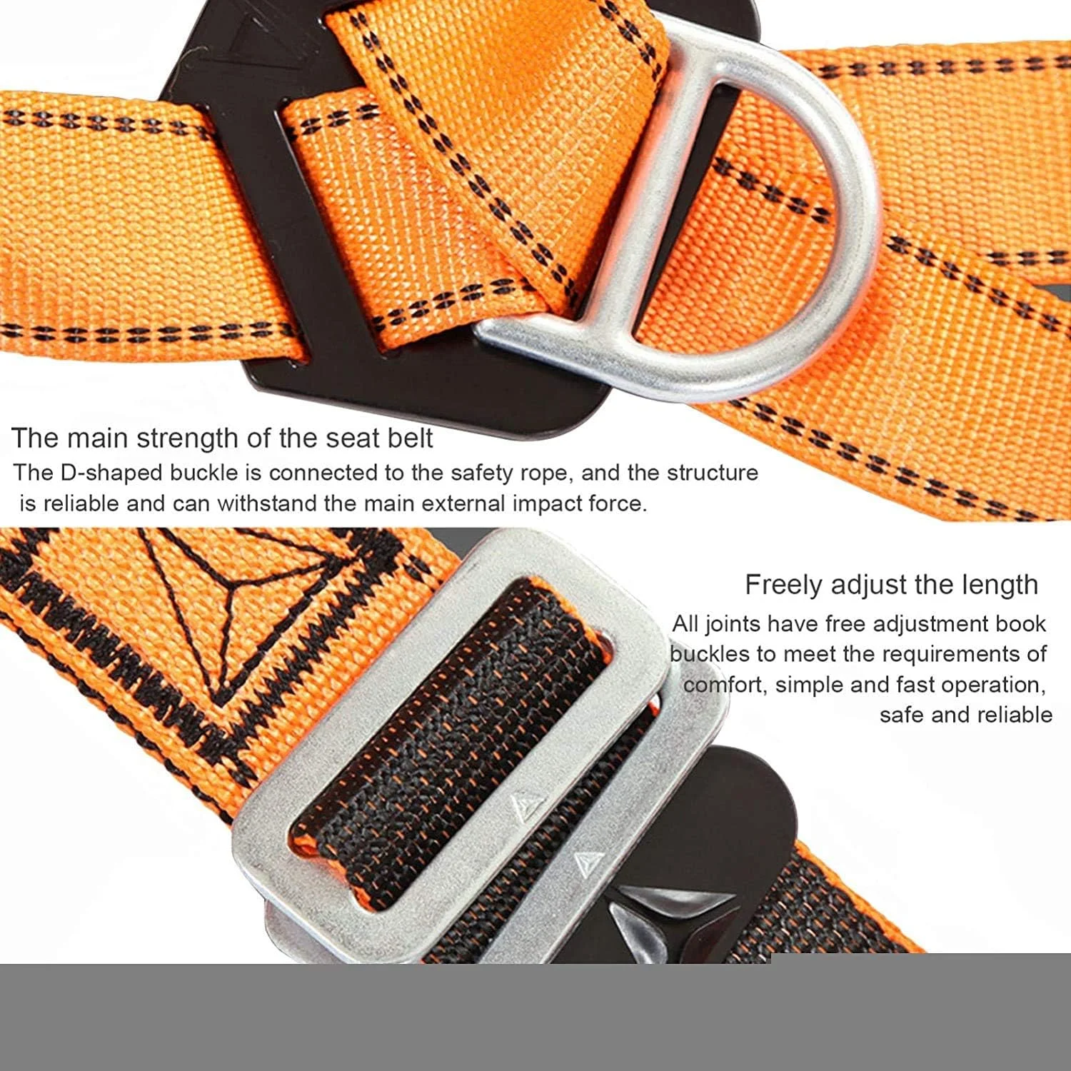 ست رک ضد سقوط ایمنی، کمربند ایمنی قابل تنظیم هارنس صندلی کوهنوردی در فضای باز صنعتی، هارنس ایمنی تمام بدن برای محافظت در برابر سقوط در کار در ارتفاع