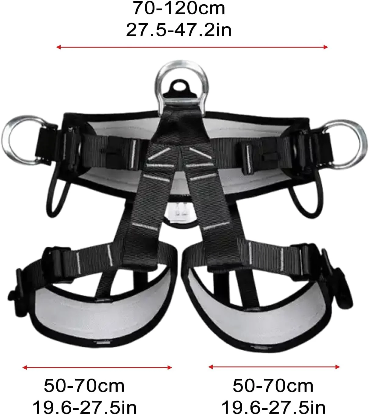 هارنس سنگ نوردی مردانه | هارنس کمربند ایمنی قابل تنظیم | محافظت از کمر با تسمه های قوی تحمل بار، کمربندهای پشتیبانی برای غارنوردی، صخره نوردی، فرود