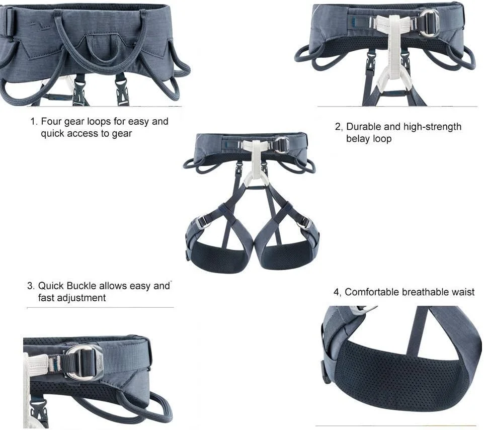 هارنس صعود، هارنس صعود فوق سبک، تجهیزات حرفه ای کوهنوردی و صخره نوردی، کمربند ایمنی محافظ کمر، برای فعالیت در فضای باز، کمربند ایمنی زنانه و مردانه LEOWE (سایز: بزرگ)