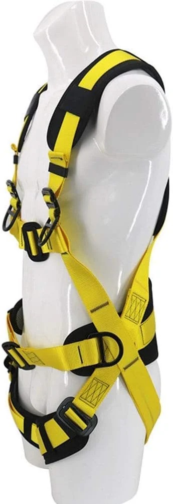 هارنس ایمنی پنج نقطه ای ضد سقوط به سبک اروپایی برای کار در ارتفاع با پشتی دوبل و کمربند ایمنی تمام بدن