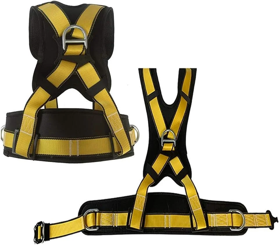 ایمنی محافظت در برابر سقوط MYIME، کمربند ایمنی هارنس نیم تنه با تنظیم 3 نقطه ای، کمر پهن، لوازم جانبی فولاد آلیاژی، ساخت و ساز مقاوم در برابر سایش، صخره نوردی Mahfei LEOWE