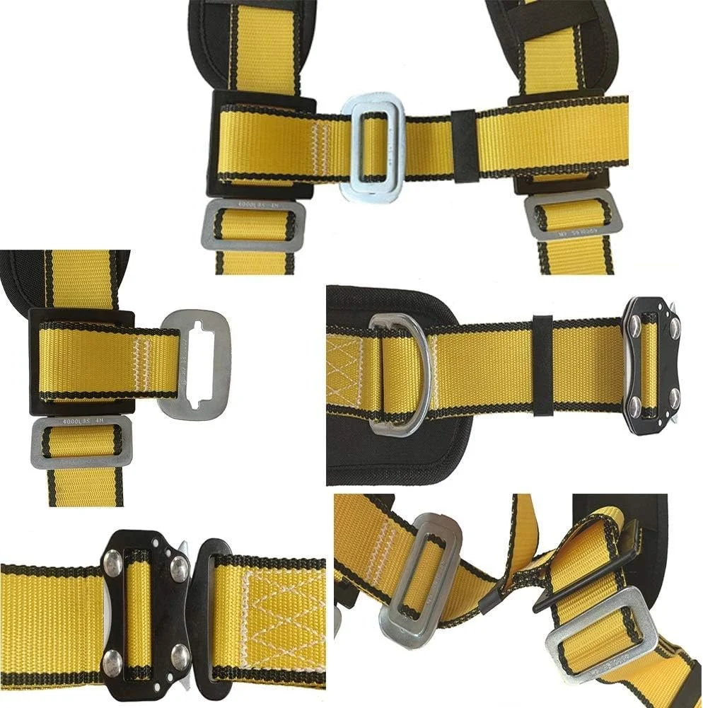 ایمنی محافظت در برابر سقوط MYIME، کمربند ایمنی هارنس نیم تنه با تنظیم 3 نقطه ای، کمر پهن، لوازم جانبی فولاد آلیاژی، ساخت و ساز مقاوم در برابر سایش، صخره نوردی Mahfei LEOWE