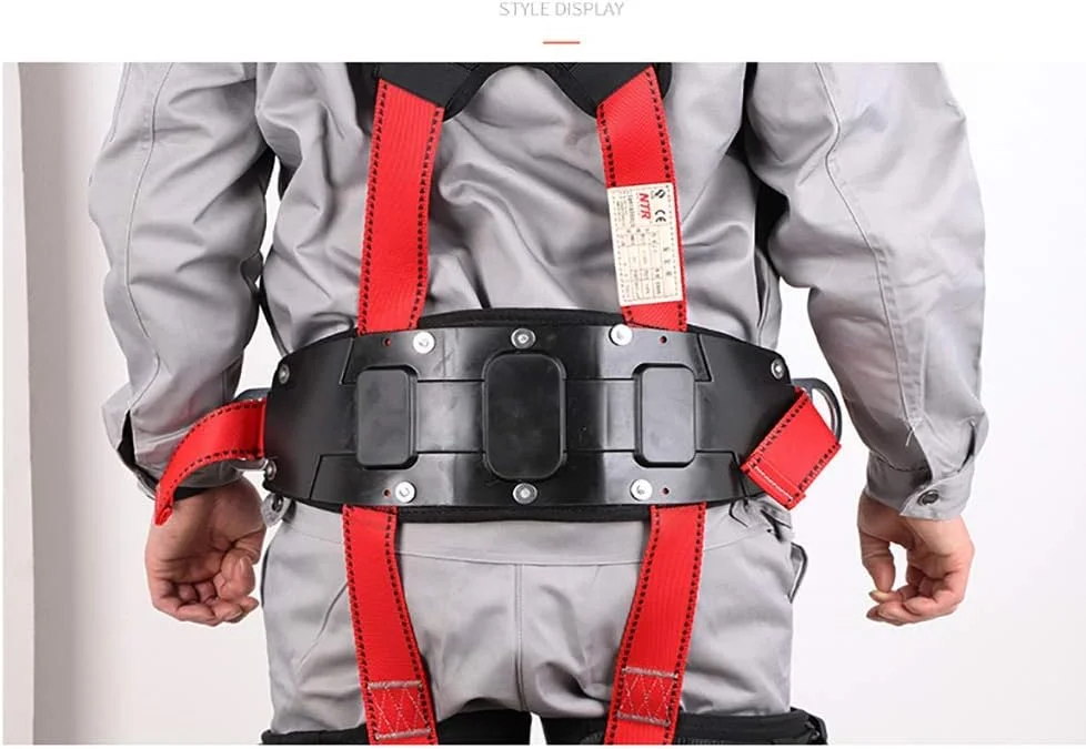 هارنس ایمنی 5 نقطه ای توقف سقوط، هارنس محافظت در برابر سقوط، هارنس ایمنی تمام بدن پد دار با پشتیبانی کمر، کمربند ایمنی کار در ارتفاع توربین بادی