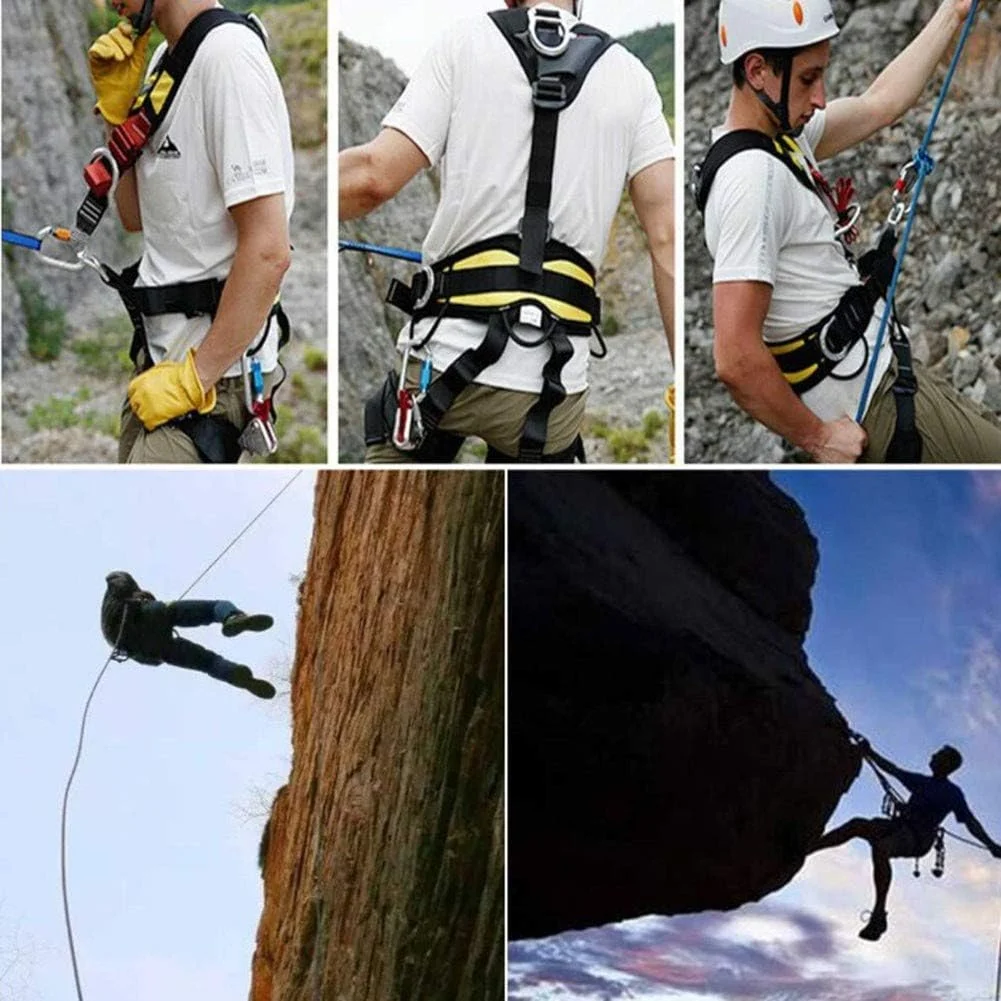هارنس ایمنی ساختمانی، هارنس ایمنی تمام بدن برای محافظت در برابر سقوط، با 5 حلقه D و کمربند کمری پد دار برای کار در ارتفاع، صخره نوردی
