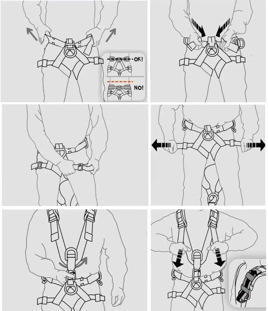 Industrial Anti-Fall Safety Harness Set, Safety Belt with Adjustable Shock Absorption Hook Strap, Construction Harnesses, for Roofing Construction, Universal