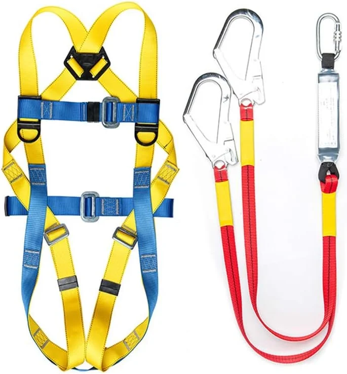 هارنس ایمنی محافظت در برابر سقوط، کیت ایمنی هارنس سقفی، کیت هارنس صنعتی تمام بدن پنج نقطه، کمربند قابل تنظیم با طناب شوک گیر