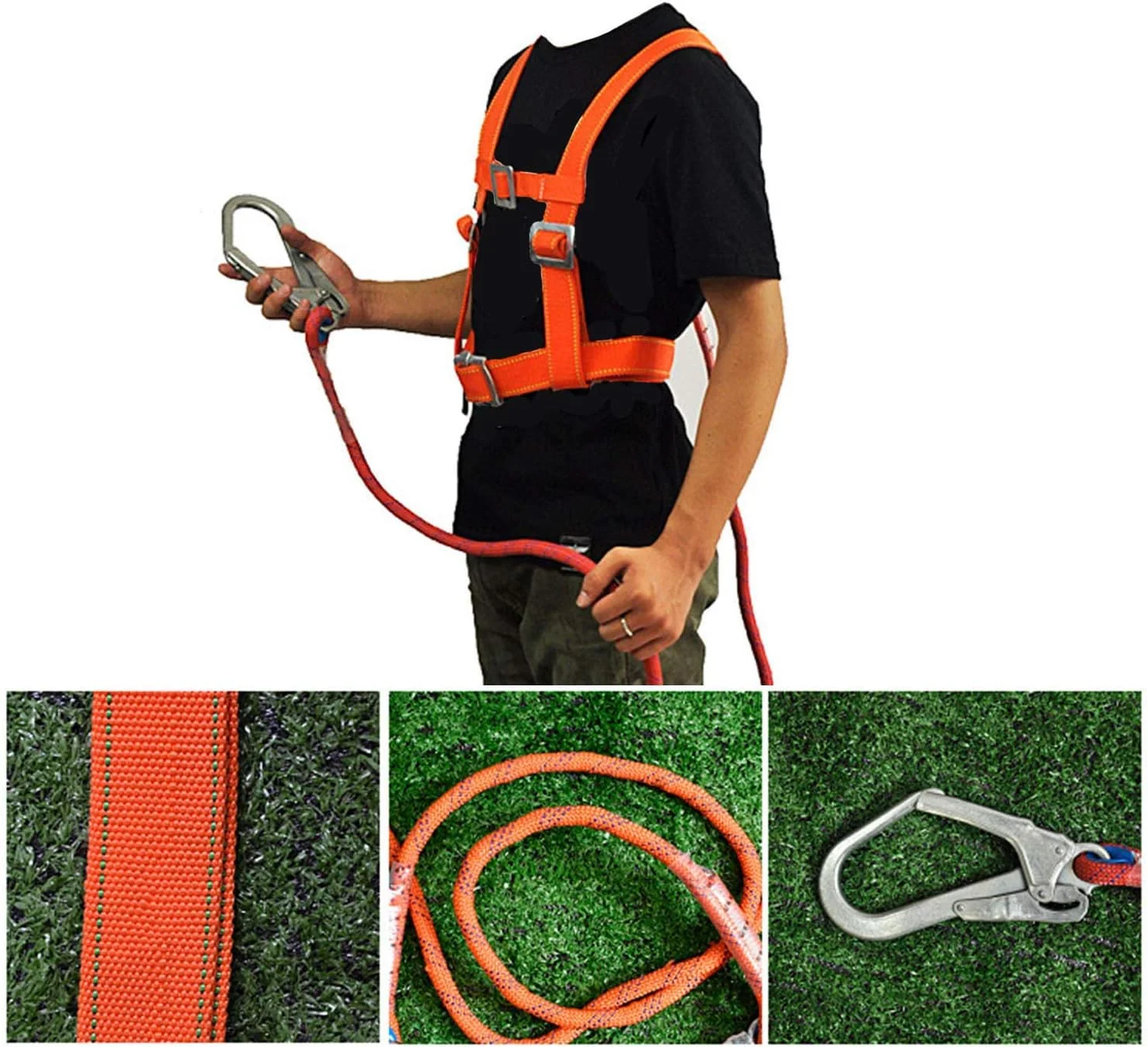 کمربند ایمنی صعود ShoFbi با کارابین، مناسب برای صعود، نجات آتش نشانی، صخره نوردی و تجهیزات سراشیبی، کیت مهار ایمنی